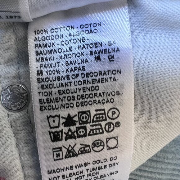 Levis 559 NWT Mens 38x32 Relaxed Straight Fit Sky Blue Wide Wale Corduroy Pants - Picture 13 of 15